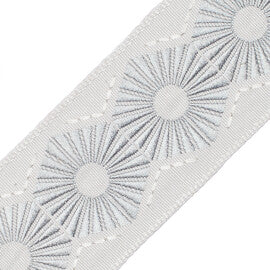 Chrysler Embroidered Border Trim by Samuel & Sons in Iceberg