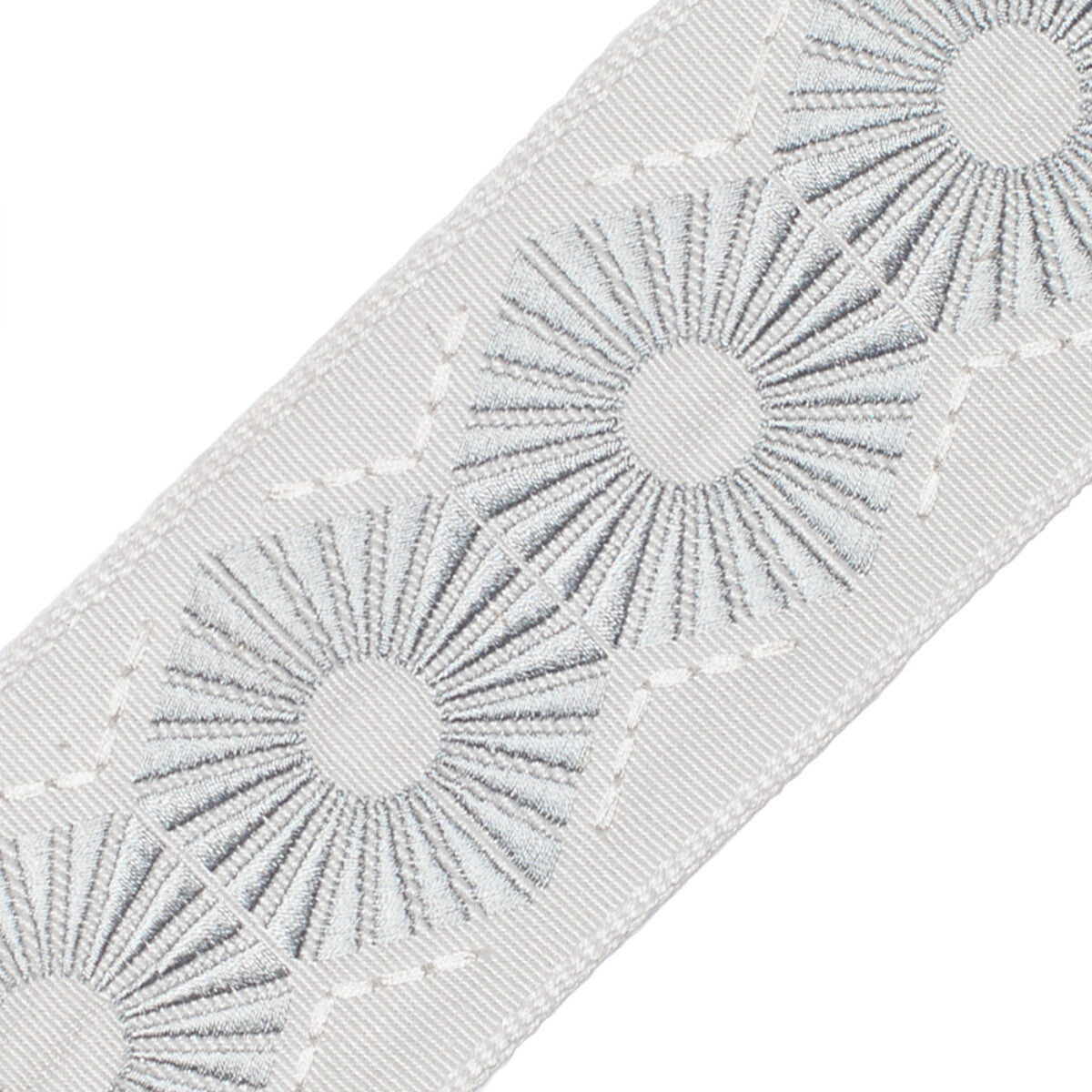 Chrysler Embroidered Border Trim by Samuel & Sons in Iceberg
