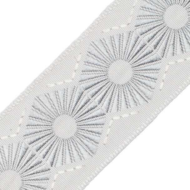 Chrysler Embroidered Border Trim by Samuel & Sons in Iceberg