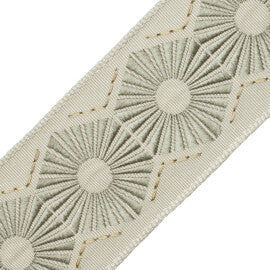 Chrysler Embroidered Border Trim by Samuel & Sons in Mist