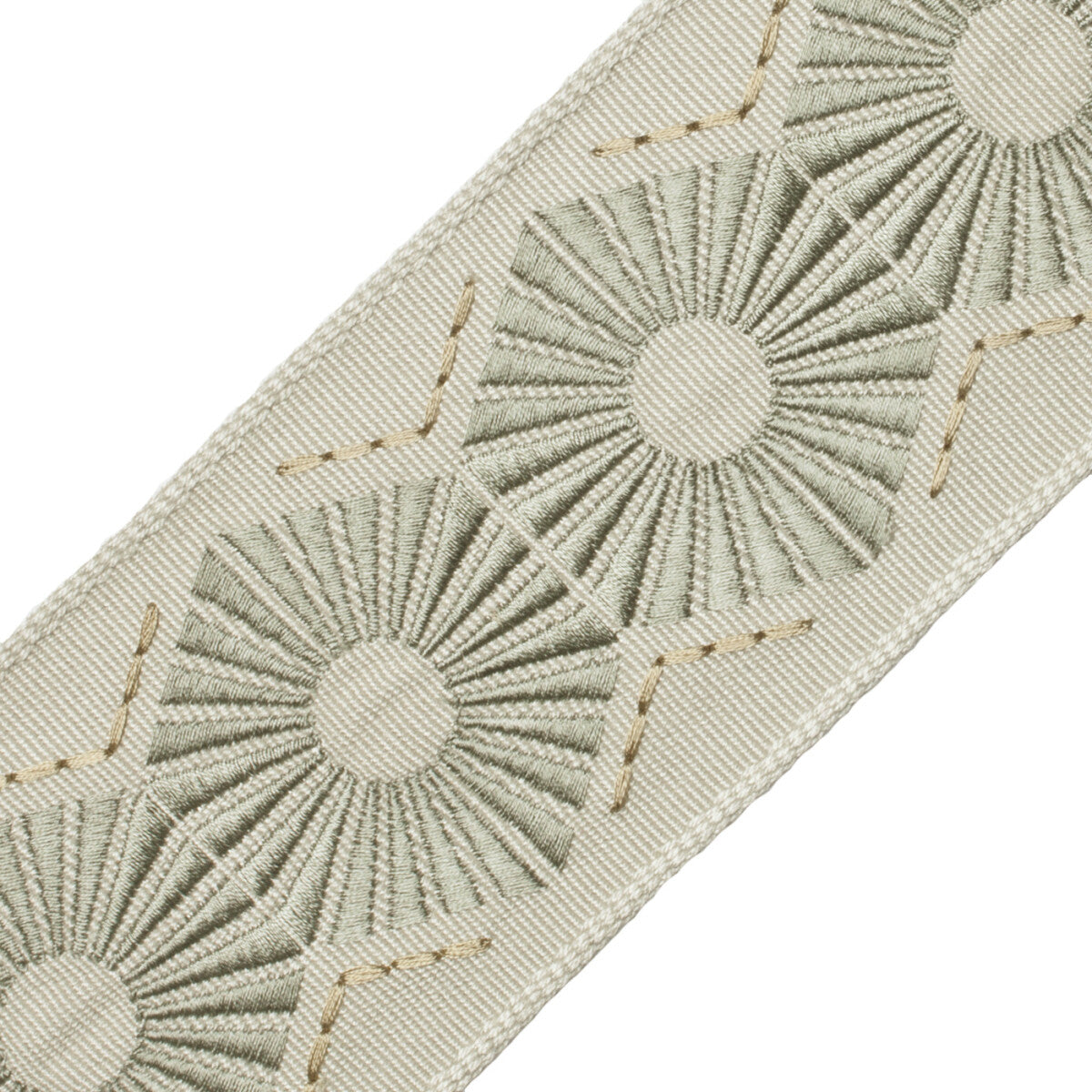 Chrysler Embroidered Border Trim by Samuel & Sons in Mist