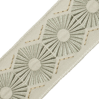 Chrysler Embroidered Border Trim by Samuel & Sons in Mist