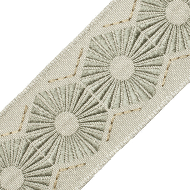 Chrysler Embroidered Border Trim by Samuel & Sons in Mist