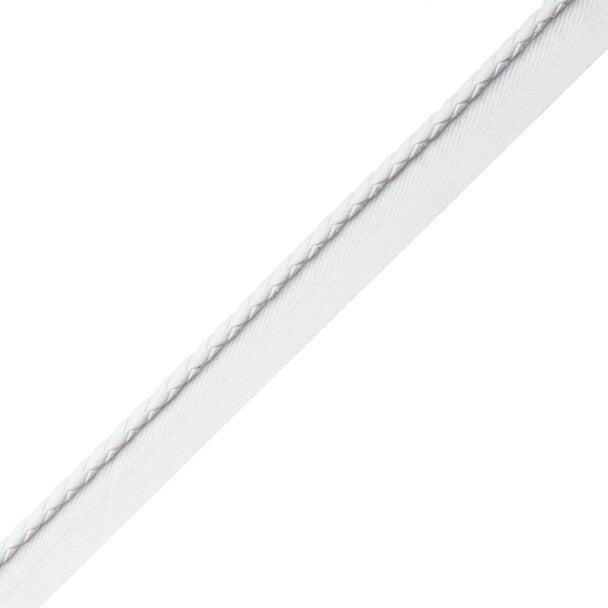 Braided Leather Cord With Tape Trim by Samuel & Sons in Winter White