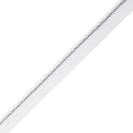 Braided Leather Cord With Tape Trim by Samuel & Sons in Winter White