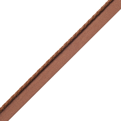 Braided Leather Cord With Tape Trim by Samuel & Sons in Sorrel