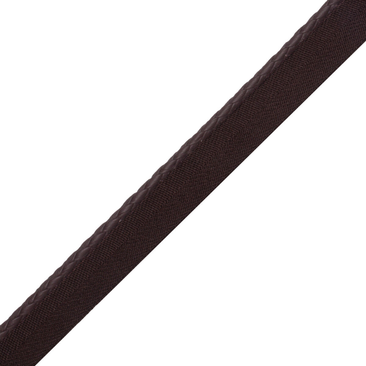 Braided Leather Cord With Tape Trim by Samuel & Sons in Black Bean