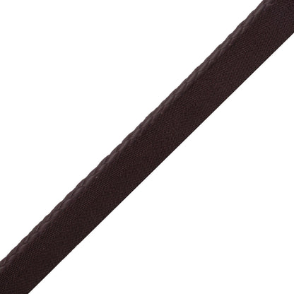 Braided Leather Cord With Tape Trim by Samuel & Sons in Black Bean