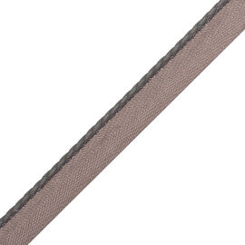 Braided Leather Cord With Tape Trim by Samuel & Sons in Steel