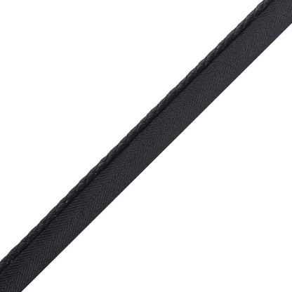 Braided Leather Cord With Tape Trim by Samuel & Sons in Coal