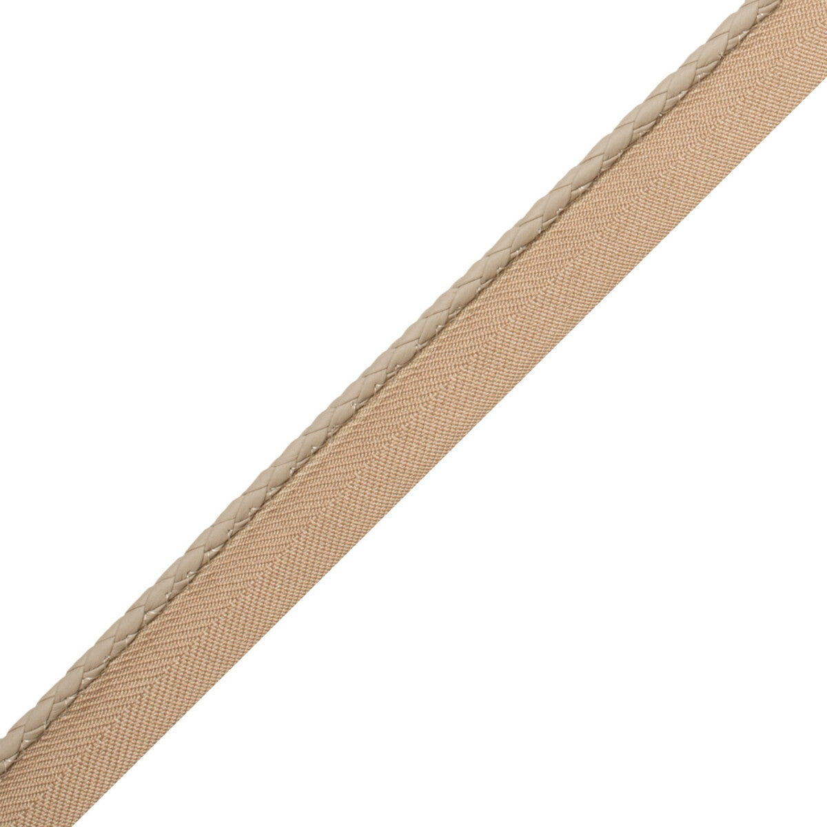 Braided Leather Cord With Tape Trim by Samuel & Sons in Buff