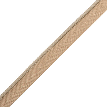 Braided Leather Cord With Tape Trim by Samuel & Sons in Buff
