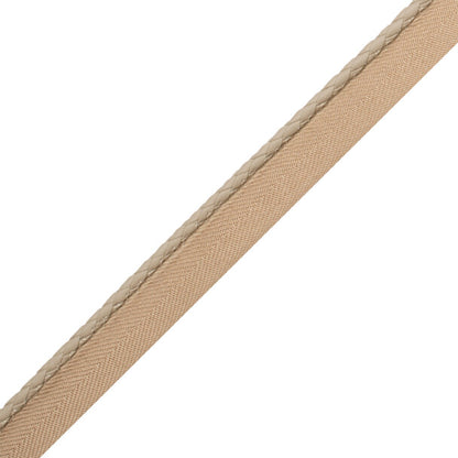 Braided Leather Cord With Tape Trim by Samuel & Sons in Buff