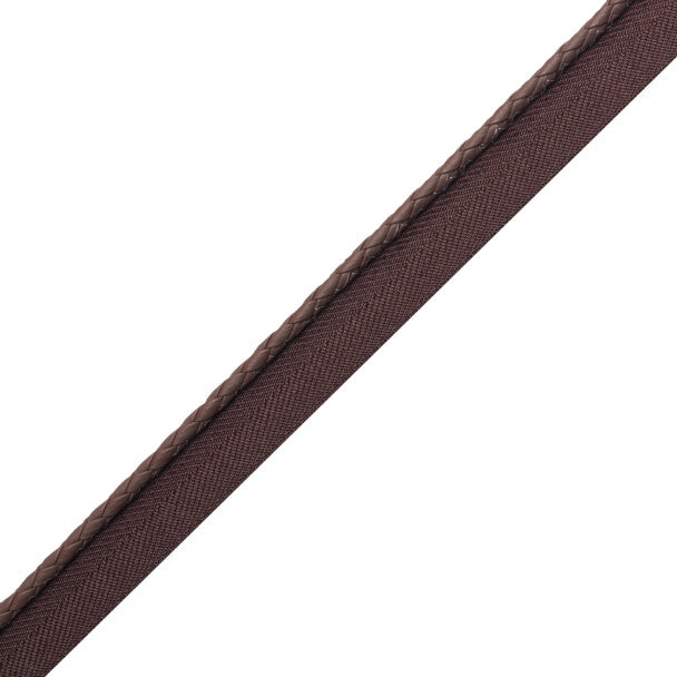 Braided Leather Cord With Tape Trim by Samuel & Sons in Hazelnut