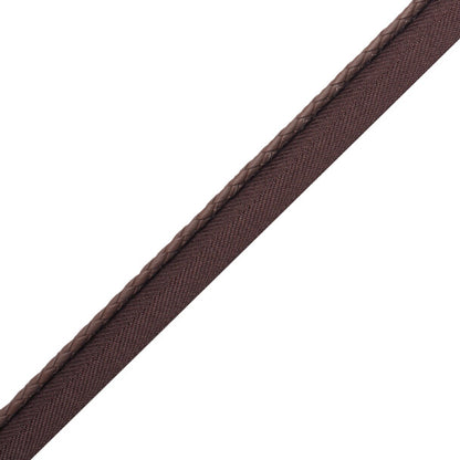 Braided Leather Cord With Tape Trim by Samuel & Sons in Hazelnut
