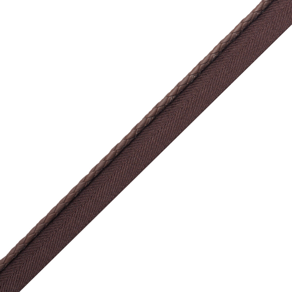 Braided Leather Cord With Tape Trim by Samuel & Sons in Hazelnut