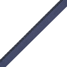 Braided Leather Cord With Tape Trim by Samuel & Sons in Midnight