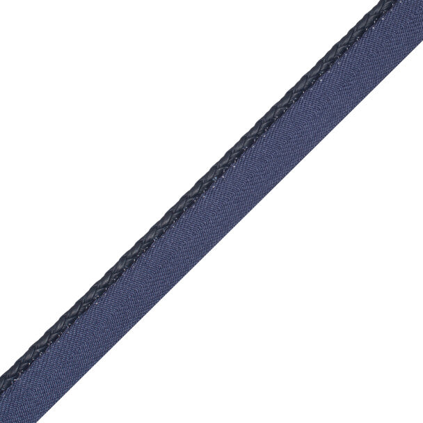 Braided Leather Cord With Tape Trim by Samuel & Sons in Midnight