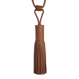 Toscana Leather Tassel Tieback by Samuel & Sons in Sorrel