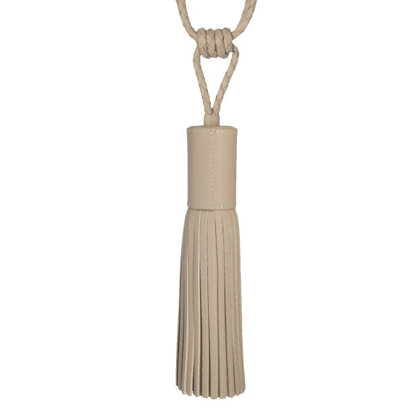 Toscana Leather Tassel Tieback by Samuel & Sons in Buff