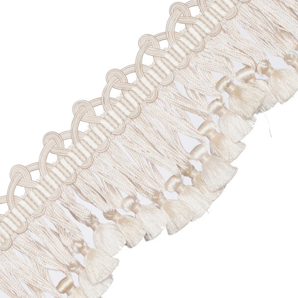Palais Scalloped Tassel Fringe Trim by Samuel & Sons in Perle