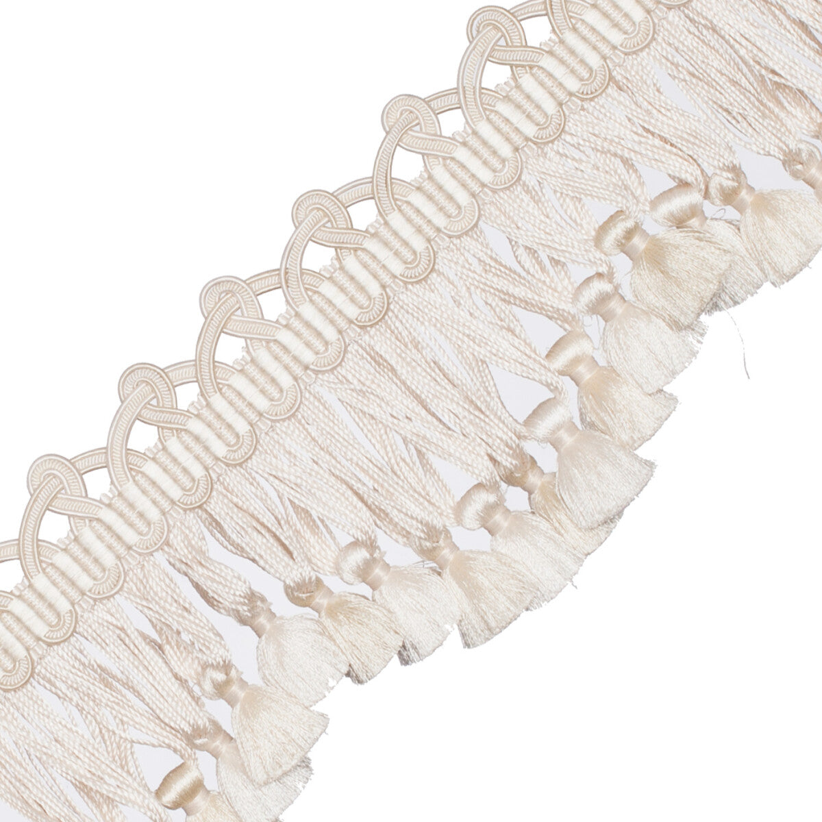 Palais Scalloped Tassel Fringe Trim by Samuel & Sons in Perle