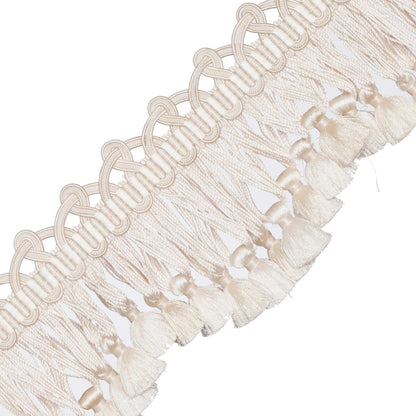 Palais Scalloped Tassel Fringe Trim by Samuel & Sons in Perle