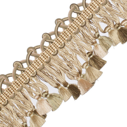 Palais Scalloped Tassel Fringe Trim by Samuel & Sons in Vert