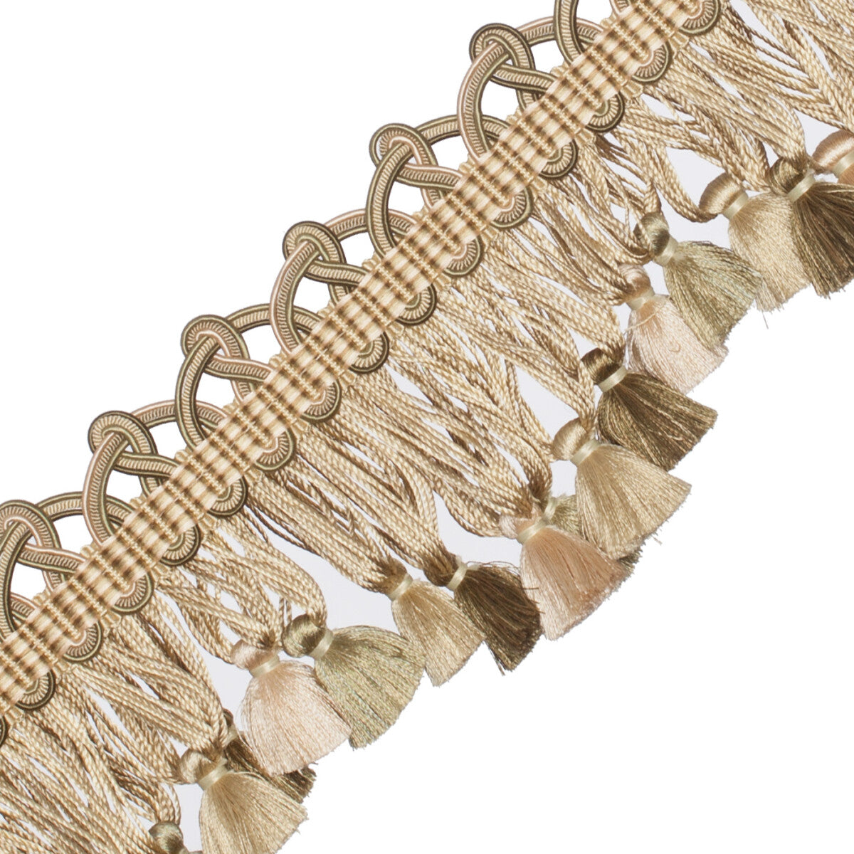 Palais Scalloped Tassel Fringe Trim by Samuel & Sons in Vert