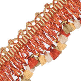 Palais Scalloped Tassel Fringe Trim by Samuel & Sons in Terra