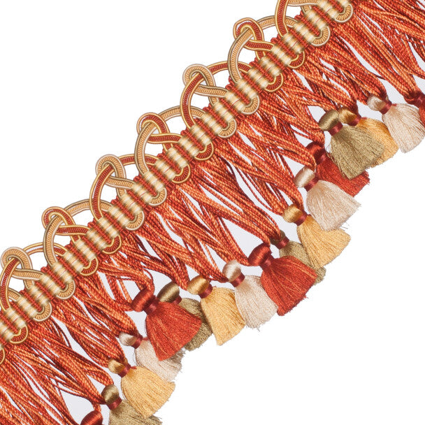 Palais Scalloped Tassel Fringe Trim by Samuel & Sons in Terra