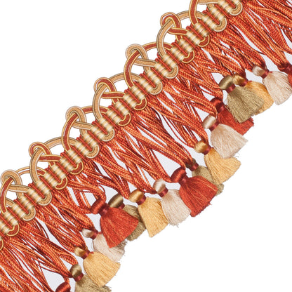 Palais Scalloped Tassel Fringe Trim by Samuel & Sons in Terra