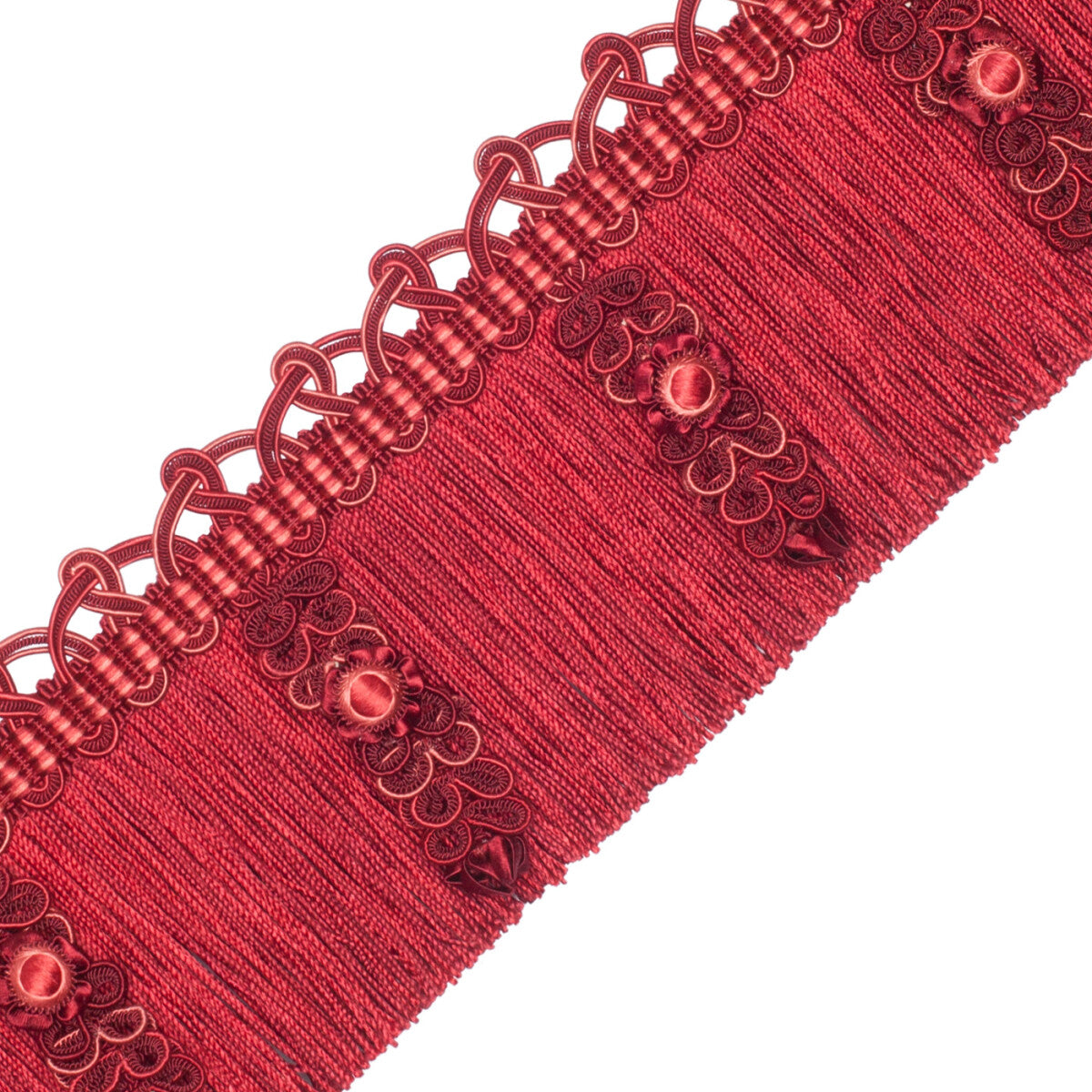Palais Fringe With Jasmines Trim by Samuel & Sons in Claret