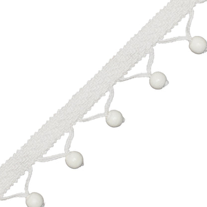 Seychelles Wood Bead Fringe Trim by Samuel & Sons in Cloud