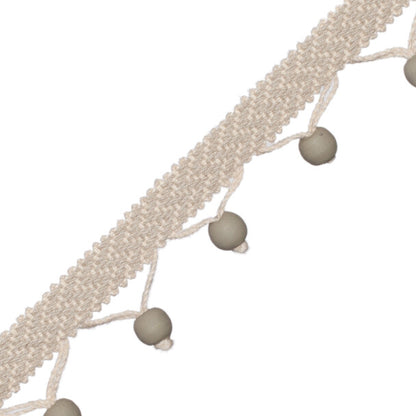 Seychelles Wood Bead Fringe Trim by Samuel & Sons in Sea Salt