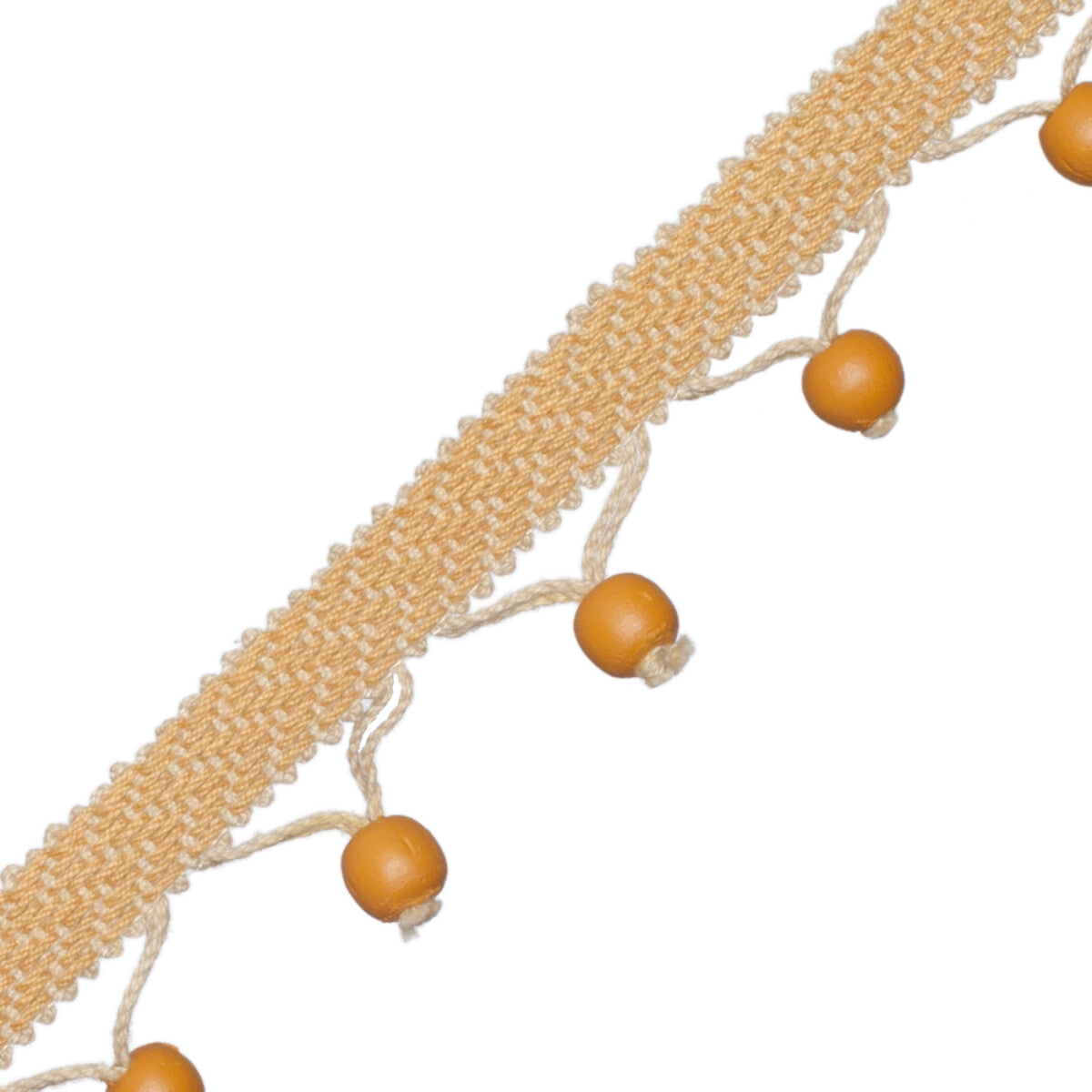 Seychelles Wood Bead Fringe Trim by Samuel & Sons in Soleil