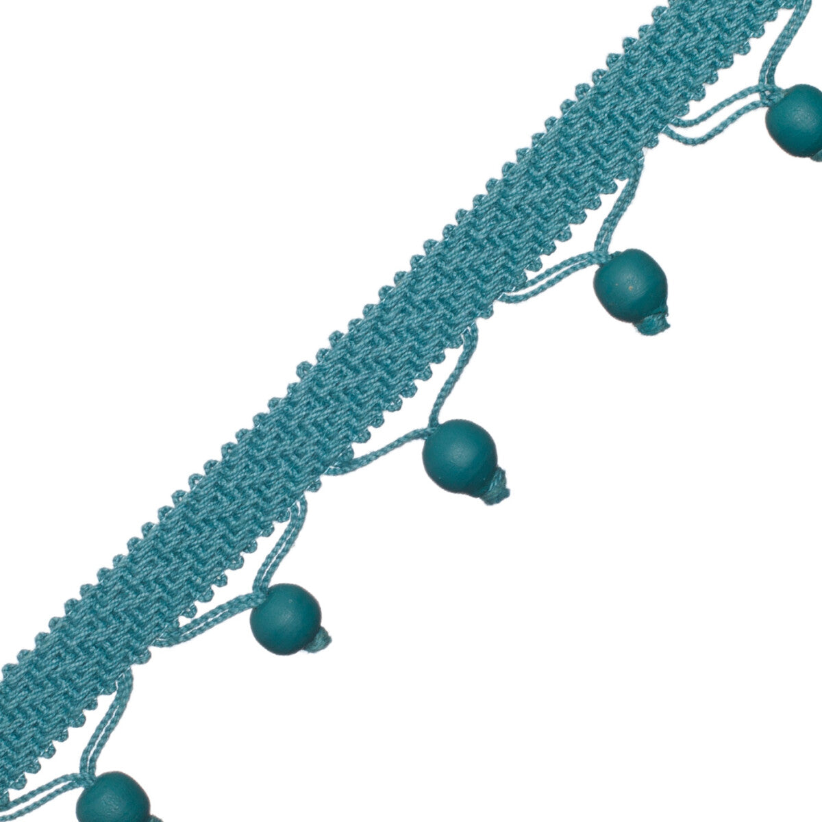 Seychelles Wood Bead Fringe Trim by Samuel & Sons in Caribe