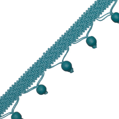 Seychelles Wood Bead Fringe Trim by Samuel & Sons in Caribe