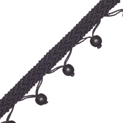 Seychelles Wood Bead Fringe Trim by Samuel & Sons in Onyx