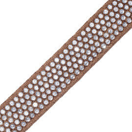 Artemis Glass Beaded Border Trim by Samuel & Sons in Copper