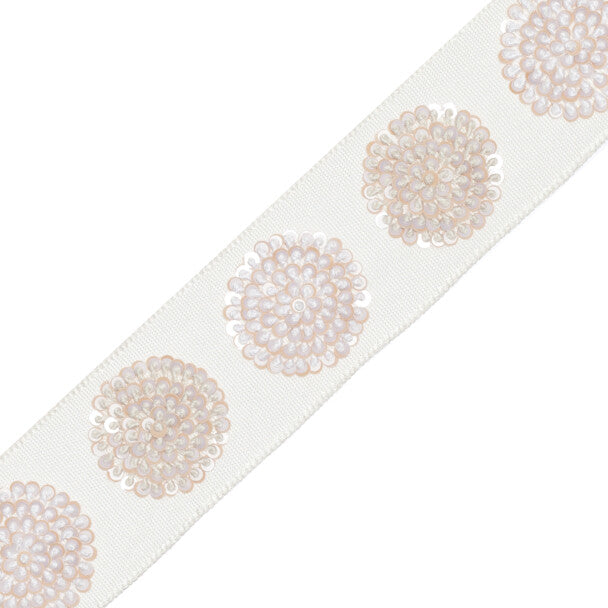 Astra Embroidered Border Trim by Samuel & Sons in Ivory