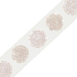 Astra Embroidered Border Trim by Samuel & Sons in Ivory