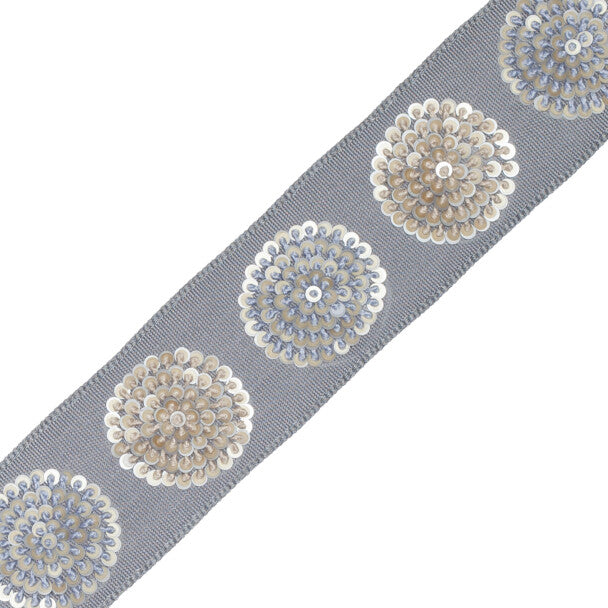 Astra Embroidered Border Trim by Samuel & Sons in Denim
