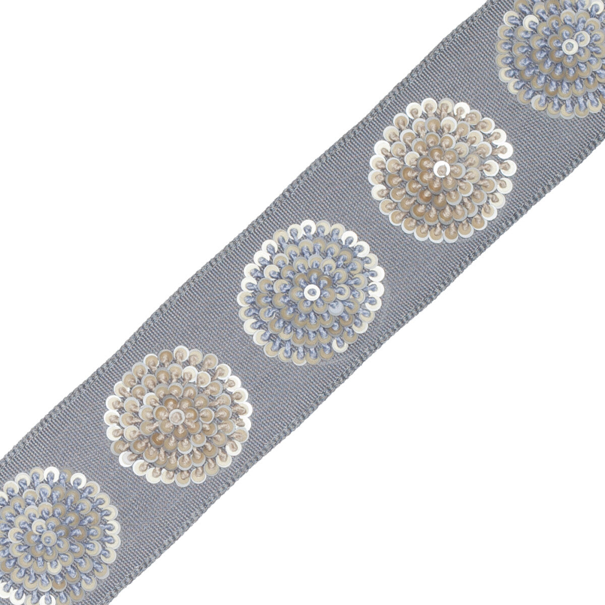 Astra Embroidered Border Trim by Samuel & Sons in Denim