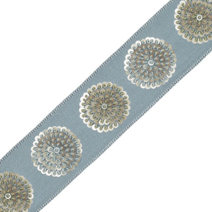 Astra Embroidered Border Trim by Samuel & Sons in Aegean