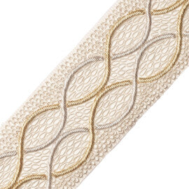 Charmer Embroidered Border Trim by Samuel & Sons in Lily