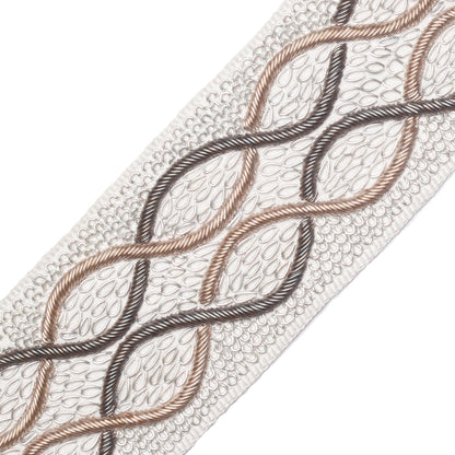Charmer Embroidered Border Trim by Samuel & Sons in Frost