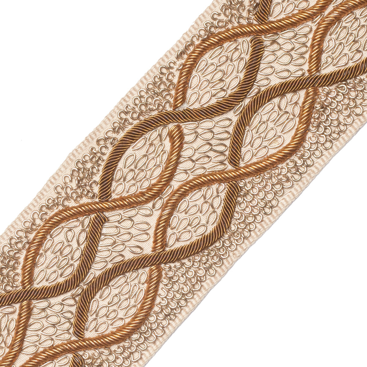 Charmer Embroidered Border Trim by Samuel & Sons in Amber