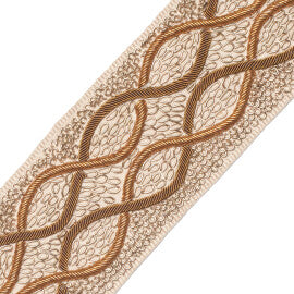 Charmer Embroidered Border Trim by Samuel & Sons in Amber