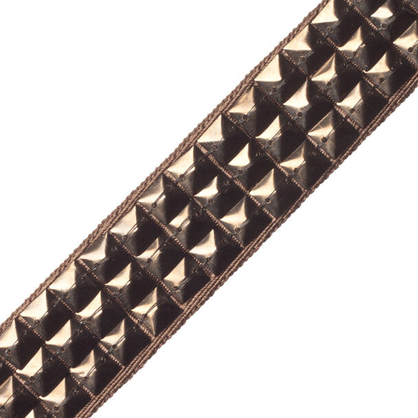 1.5" Orion Studded Border Trim by Samuel & Sons in Pewter